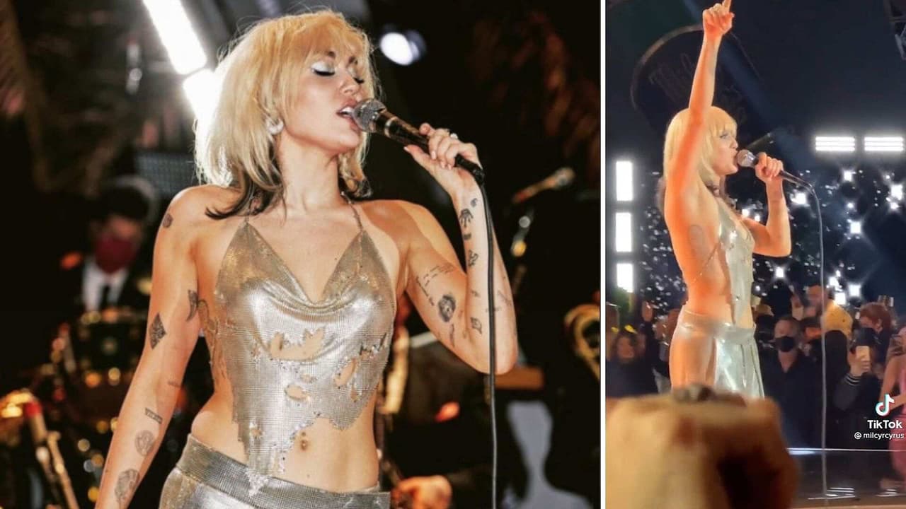 A Miley Cyrus se le rompió la blusa a medio concierto y lo solucionó como toda una diosa